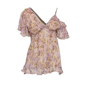 Zimmermann Lavender and Beige Floral Top